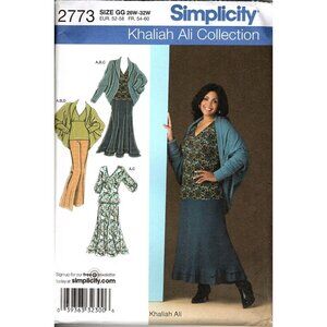 Simplicity 2773 Womens 26W to 32W Skirt, Top, Pants and Jacket Sewing Pattern